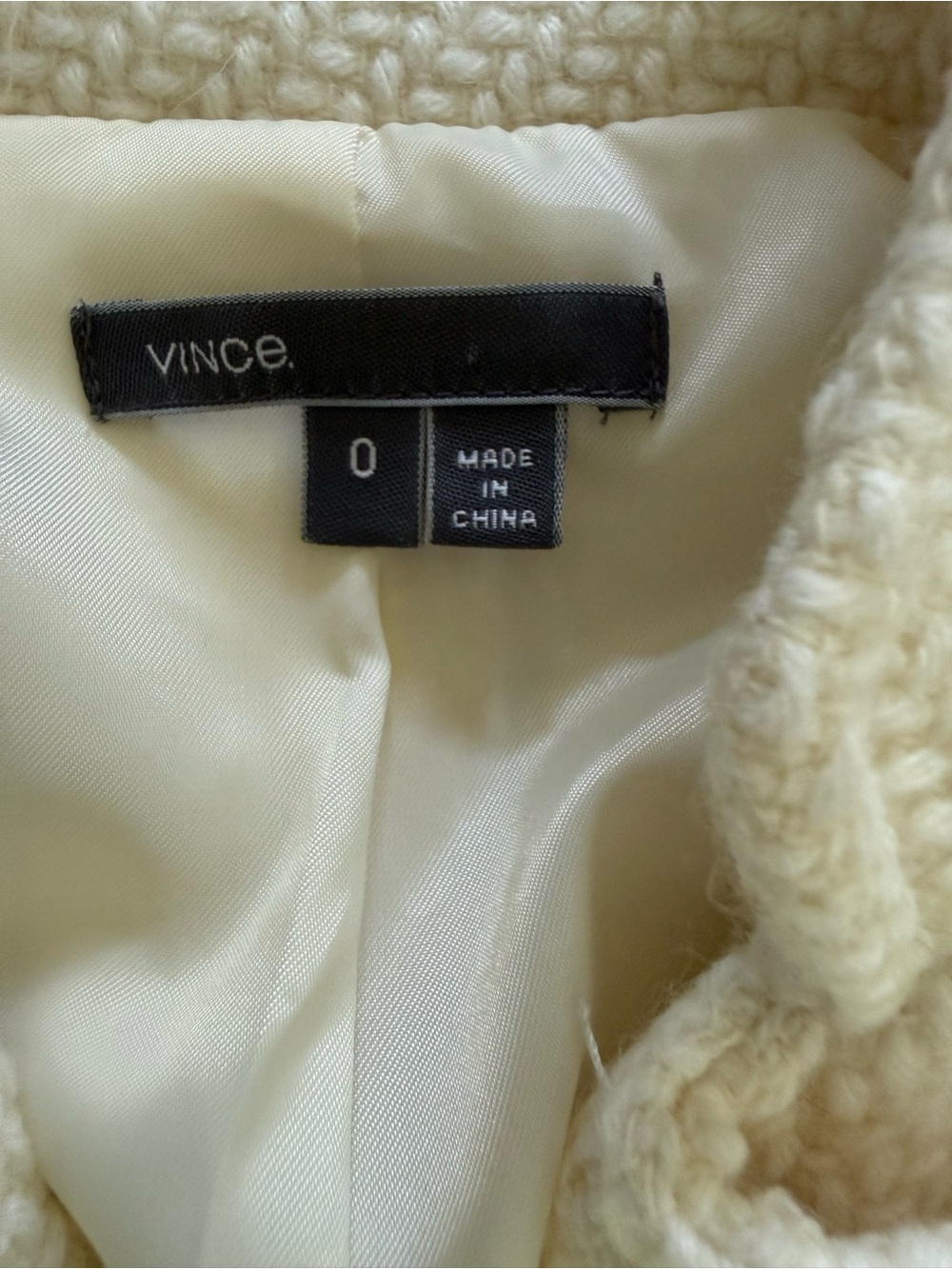 Vince Ivory Textured Wool Blend Double Breasted Blazer Jacket Size 0 - Picture 5 of 7
